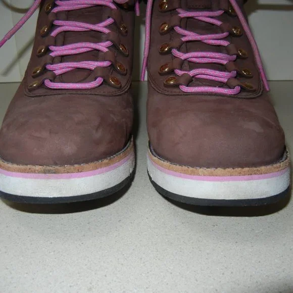 Cole Haan Sz 9 Womens Grand Explore Boot Waterproof Shearling Hiker Wedge Suede - Picture 6 of 11